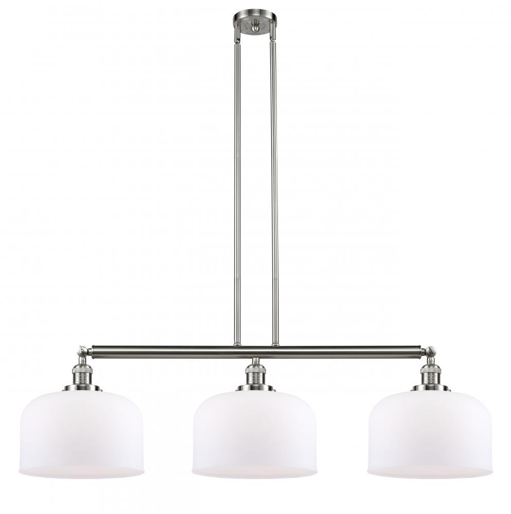 Bell - 3 Light - 42 inch - Brushed Satin Nickel - Stem Hung - Island Light