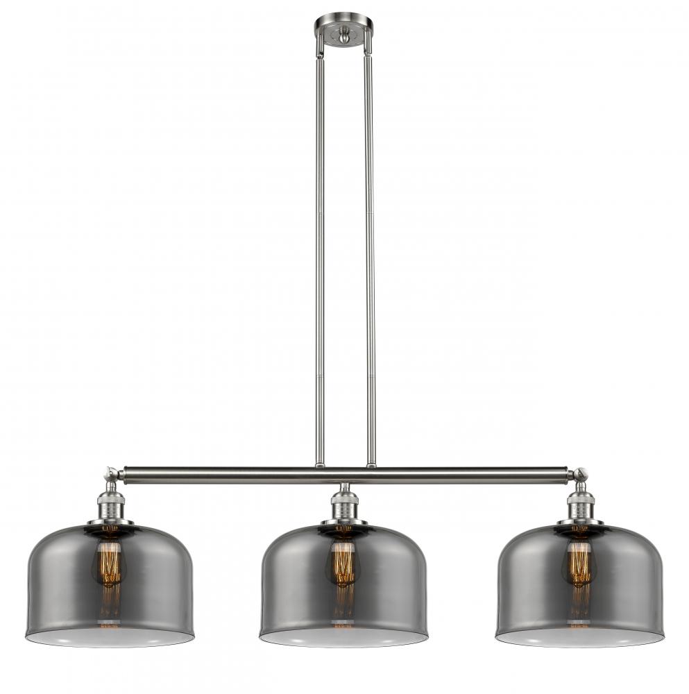 Bell - 3 Light - 42 inch - Brushed Satin Nickel - Stem Hung - Island Light