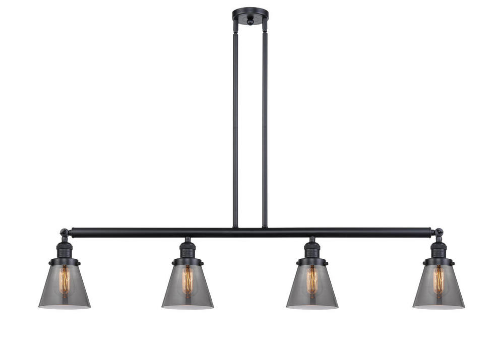 Cone - 4 Light - 51 inch - Matte Black - Stem Hung - Island Light