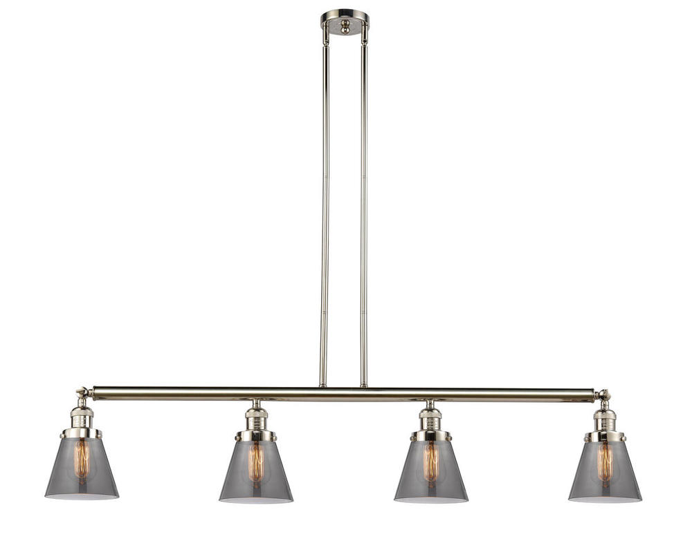 Cone - 4 Light - 51 inch - Polished Nickel - Stem Hung - Island Light