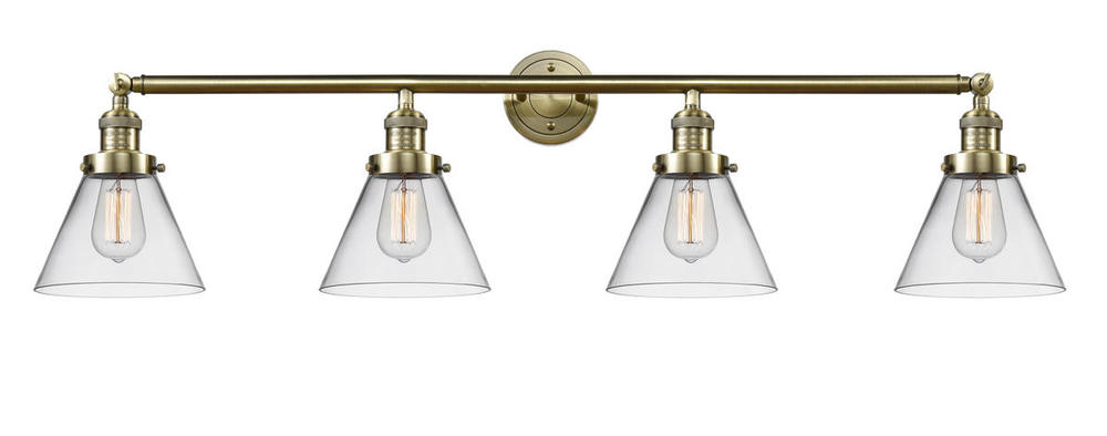 Cone - 4 Light - 44 inch - Antique Brass - Bath Vanity Light