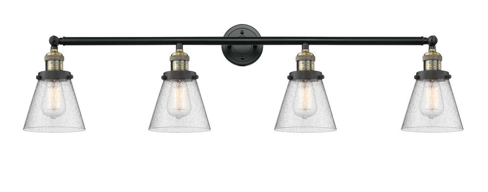 Cone - 4 Light - 42 inch - Black Antique Brass - Bath Vanity Light