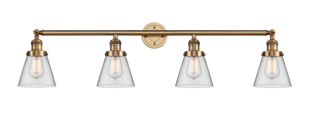 Cone - 4 Light - 42 inch - Brushed Brass - Bath Vanity Light