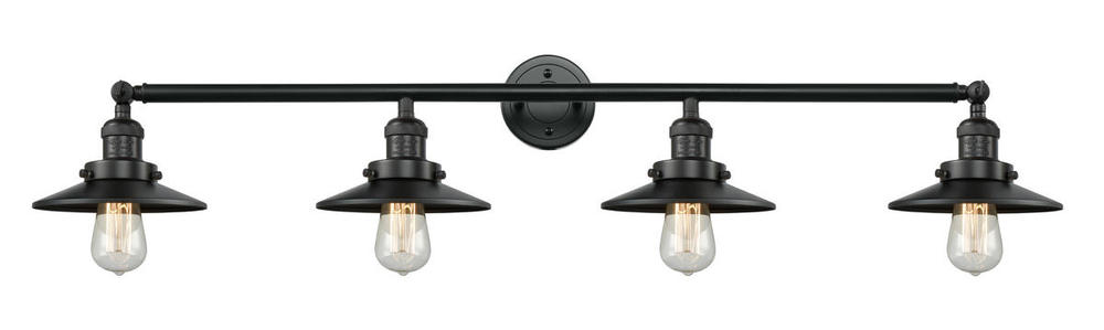 Railroad - 4 Light - 44 inch - Matte Black - Bath Vanity Light