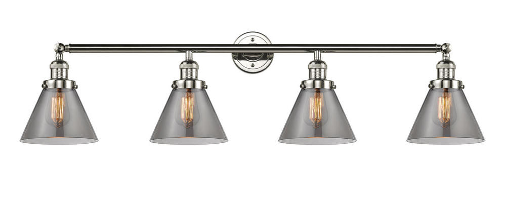 Cone - 4 Light - 44 inch - Polished Nickel - Bath Vanity Light