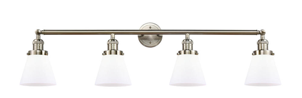 Cone - 4 Light - 42 inch - Brushed Satin Nickel - Bath Vanity Light