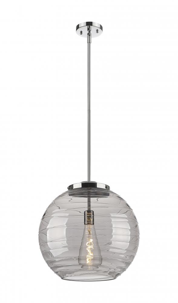 Athens Deco Swirl - 1 Light - 16 inch - Polished Chrome - Cord hung - Pendant