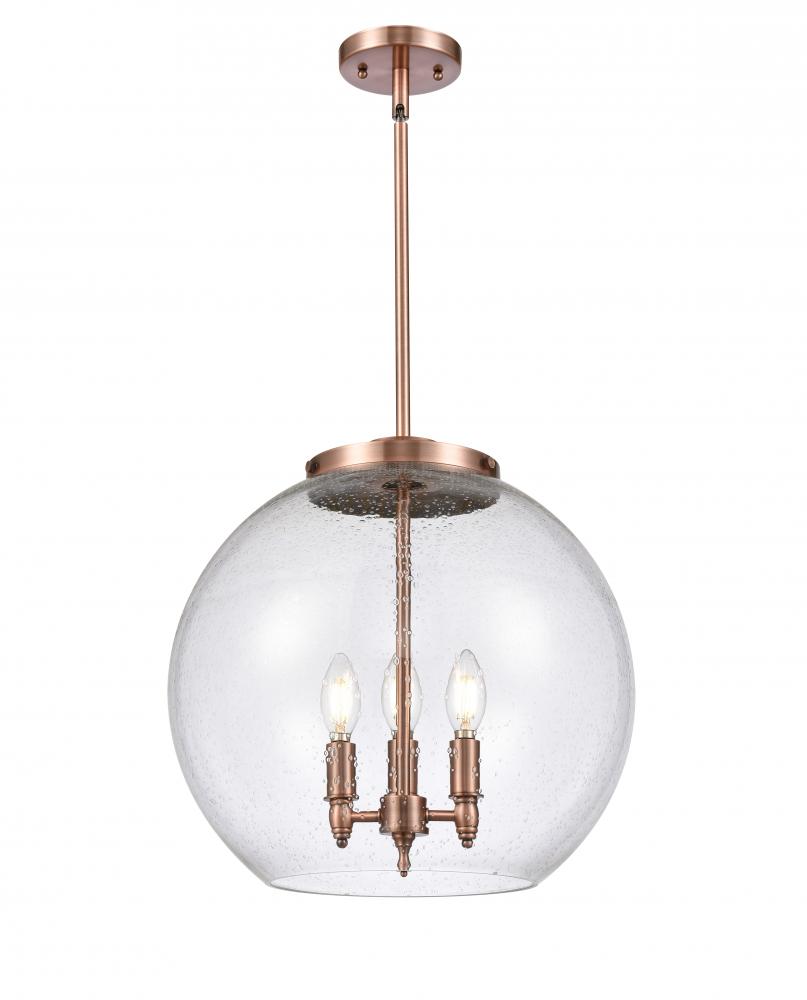 Athens - 3 Light - 16 inch - Antique Copper - Cord hung - Pendant