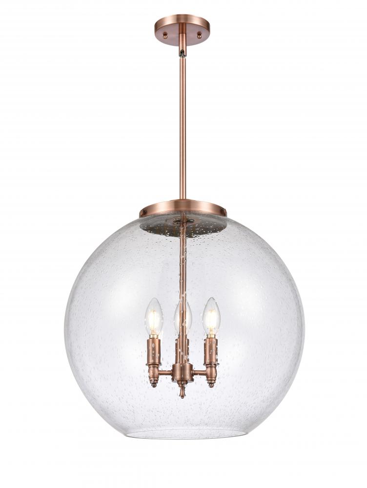 Athens - 3 Light - 18 inch - Antique Copper - Cord hung - Pendant