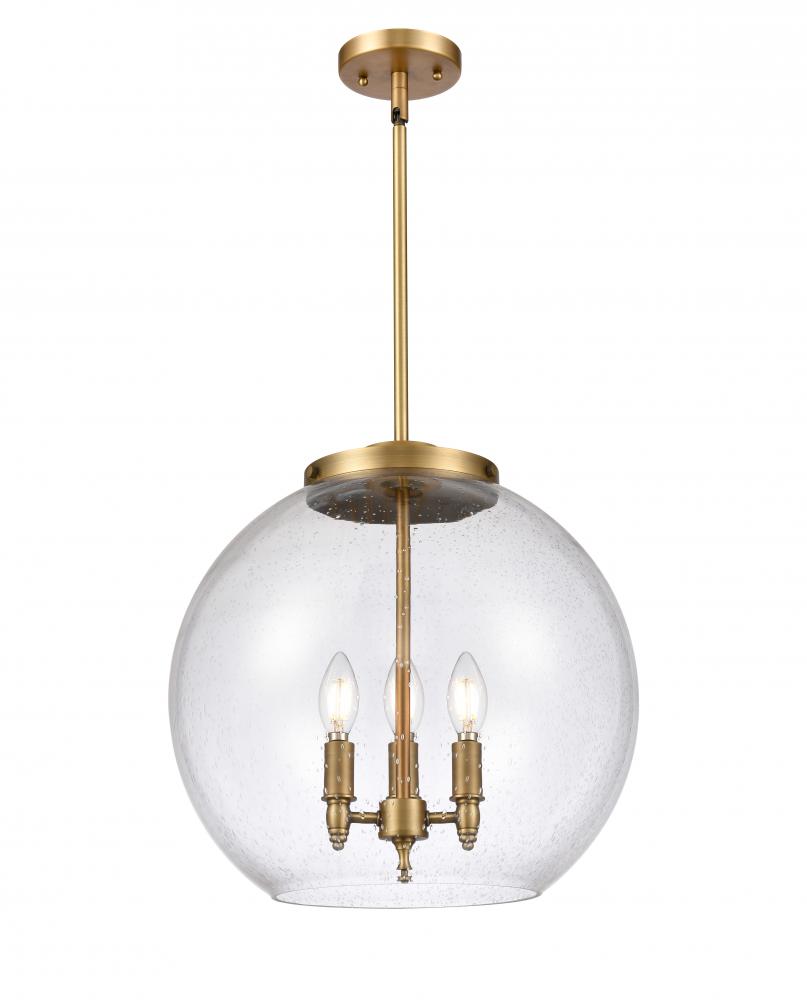 Athens - 3 Light - 16 inch - Brushed Brass - Cord hung - Pendant