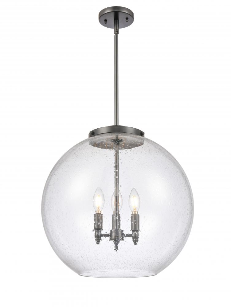 Athens - 3 Light - 18 inch - Matte Black - Cord hung - Pendant