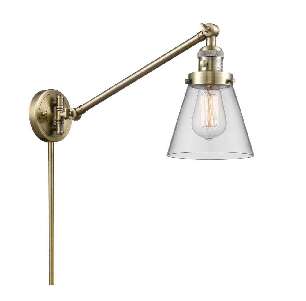 Cone - 1 Light - 8 inch - Antique Brass - Swing Arm