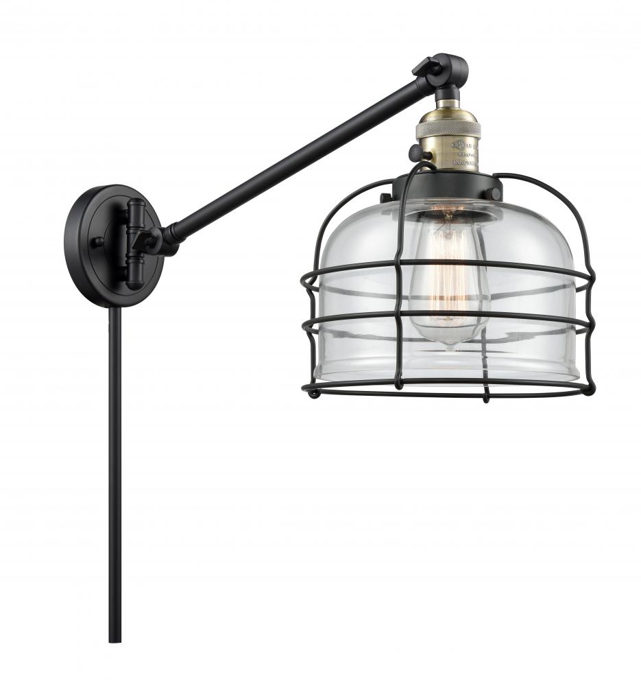 Bell Cage - 1 Light - 8 inch - Black Antique Brass - Swing Arm