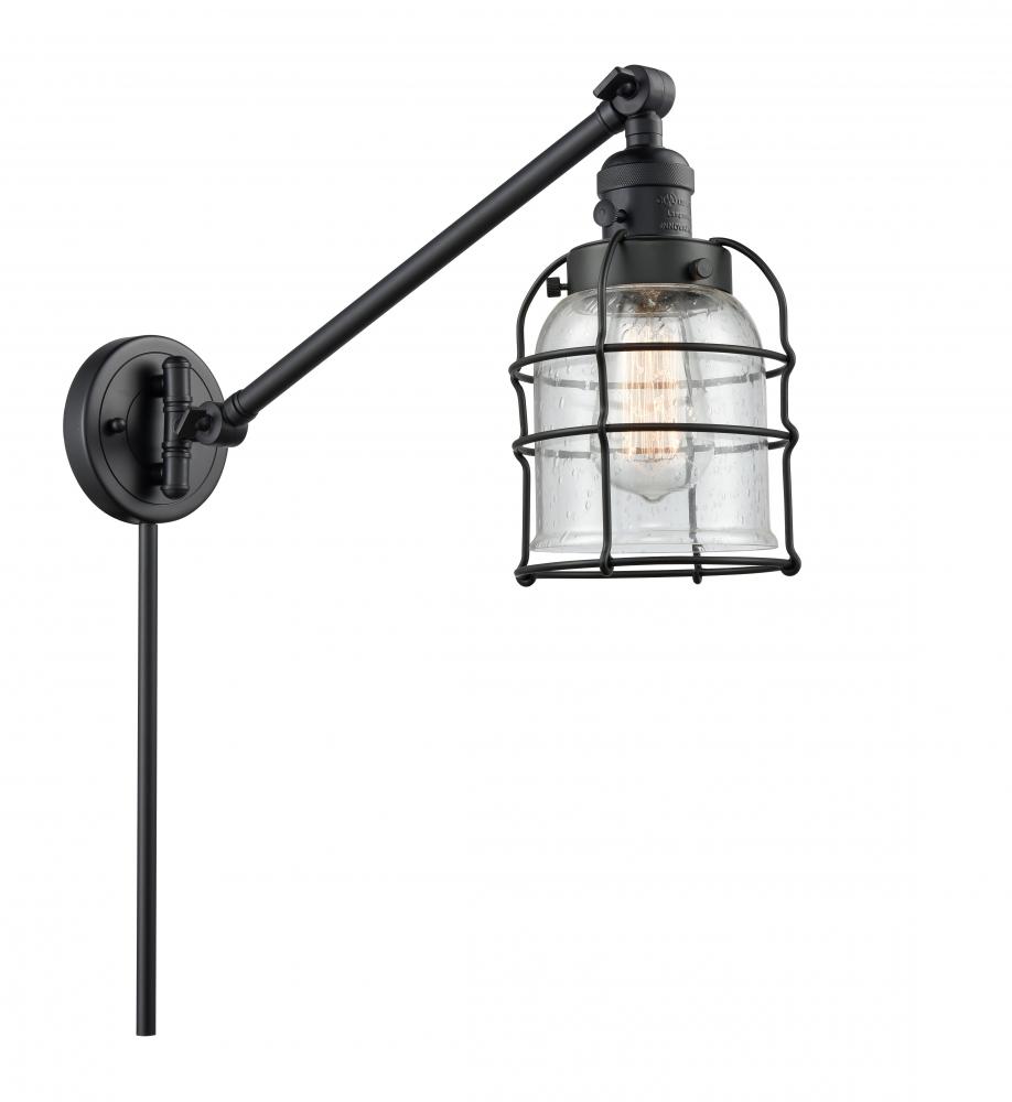 Bell Cage - 1 Light - 8 inch - Matte Black - Swing Arm