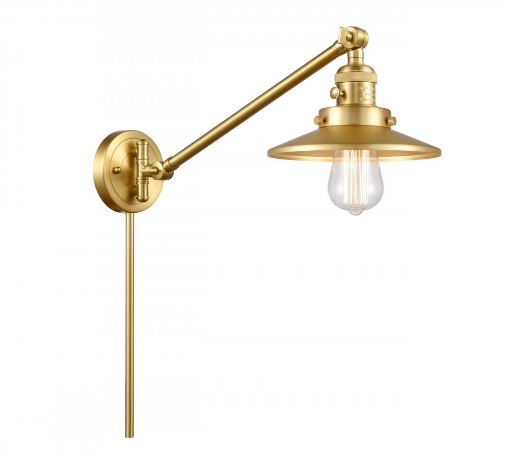 Railroad - 1 Light - 8 inch - Satin Gold - Swing Arm