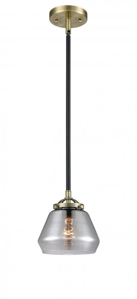 Fulton - 1 Light - 7 inch - Black Antique Brass - Cord hung - Mini Pendant