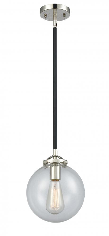 Beacon - 1 Light - 8 inch - Black Polished Nickel - Cord hung - Mini Pendant