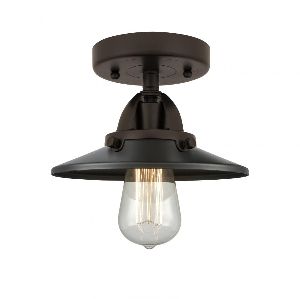 Railroad - 1 Light - 8 inch - Oil Rubbed Bronze - Semi-Flush Mount