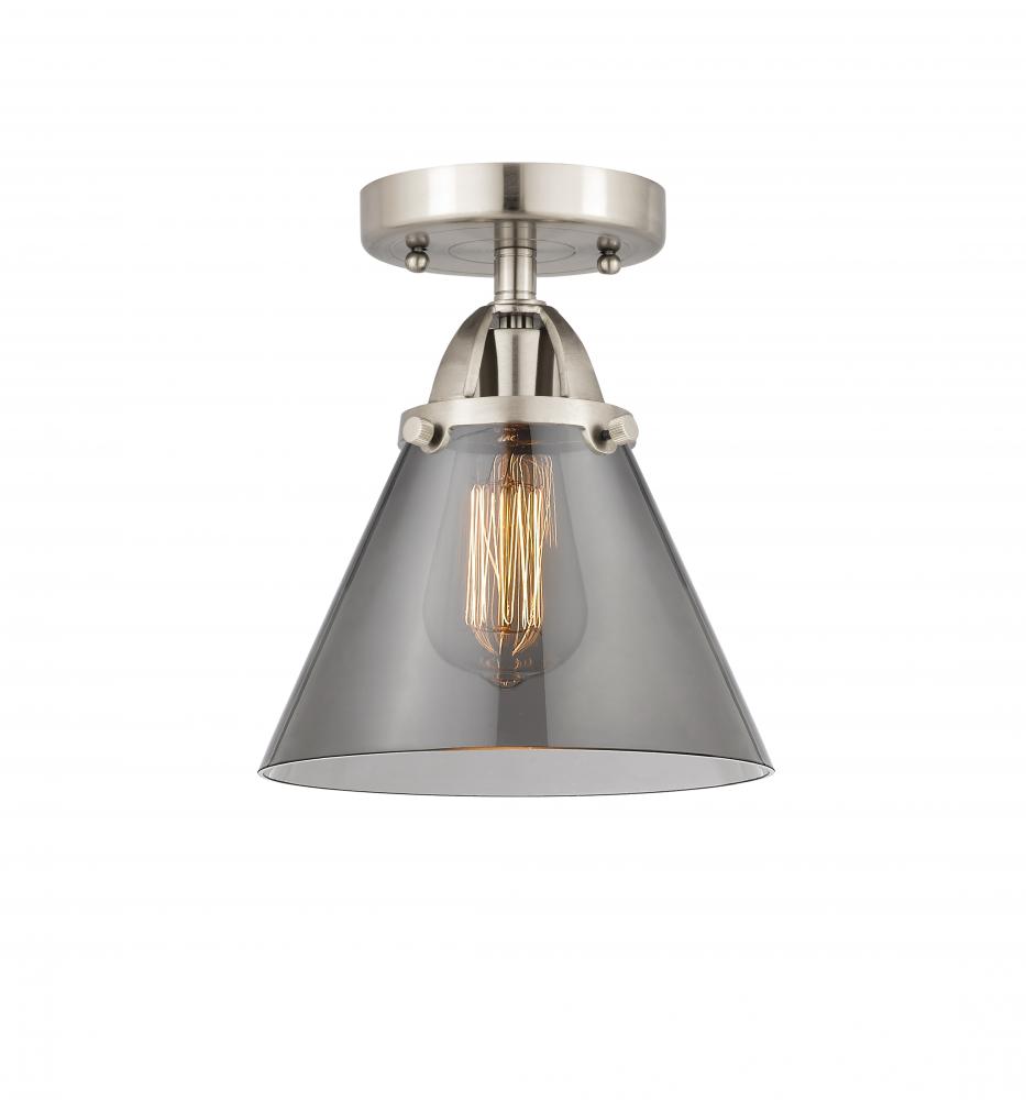 Cone - 1 Light - 8 inch - Brushed Satin Nickel - Semi-Flush Mount