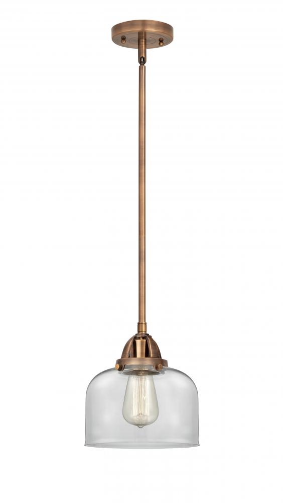 Bell - 1 Light - 8 inch - Antique Copper - Cord hung - Mini Pendant