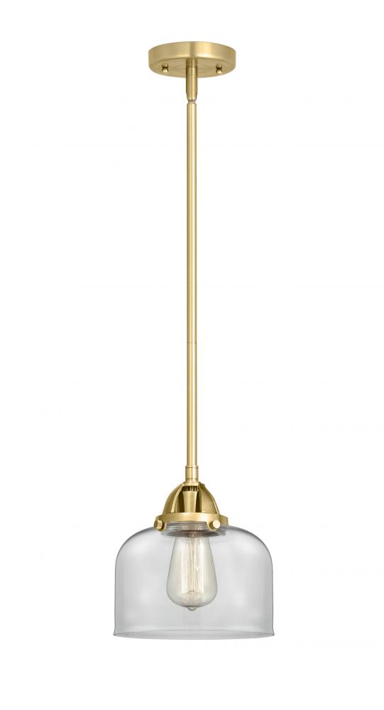 Bell - 1 Light - 8 inch - Satin Gold - Cord hung - Mini Pendant