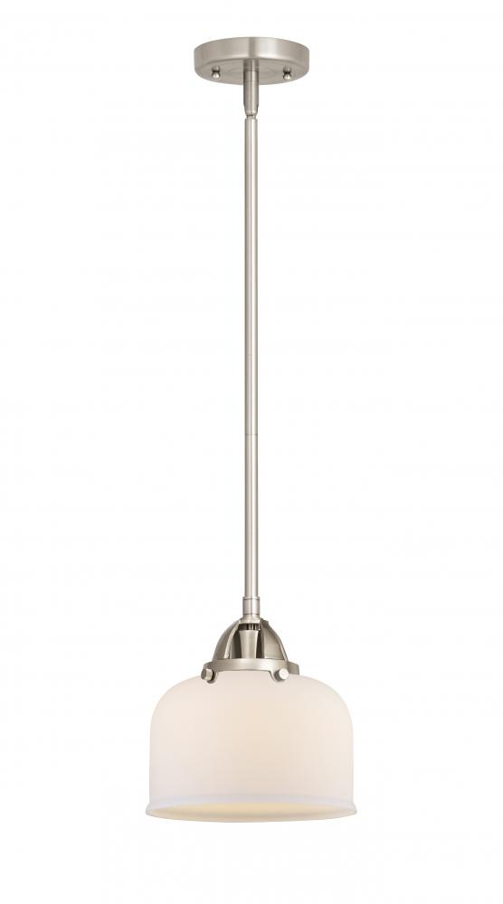 Bell - 1 Light - 8 inch - Brushed Satin Nickel - Cord hung - Mini Pendant