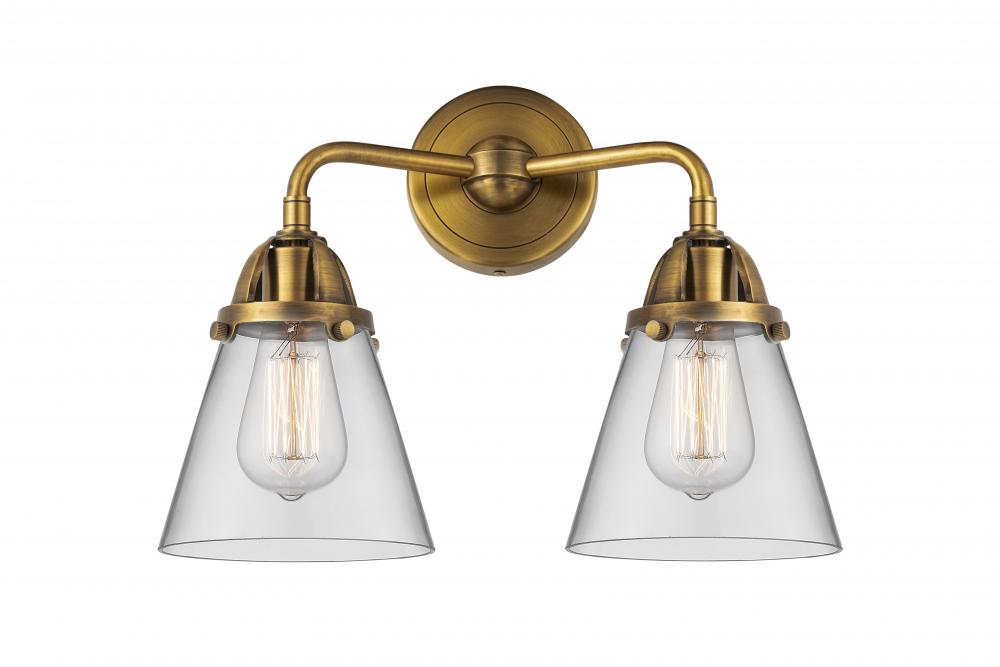 Cone - 2 Light - 14 inch - Brushed Brass - Bath Vanity Light