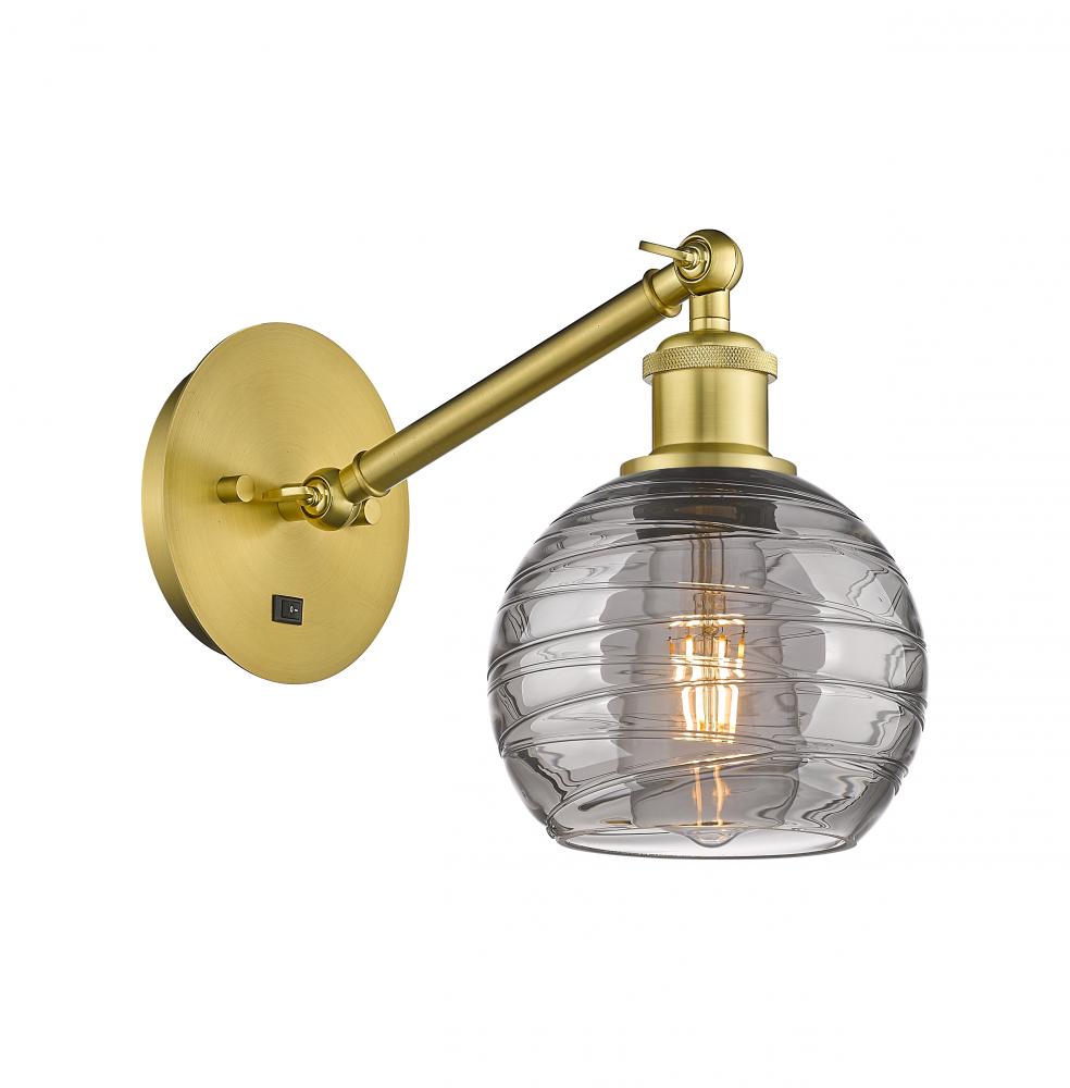 Athens Deco Swirl - 1 Light - 6 inch - Satin Gold - Sconce