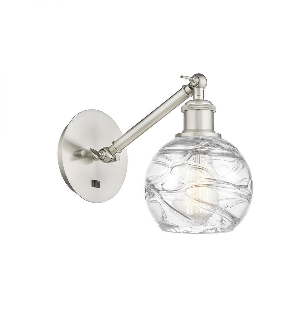 Athens Deco Swirl - 1 Light - 6 inch - Brushed Satin Nickel - Sconce