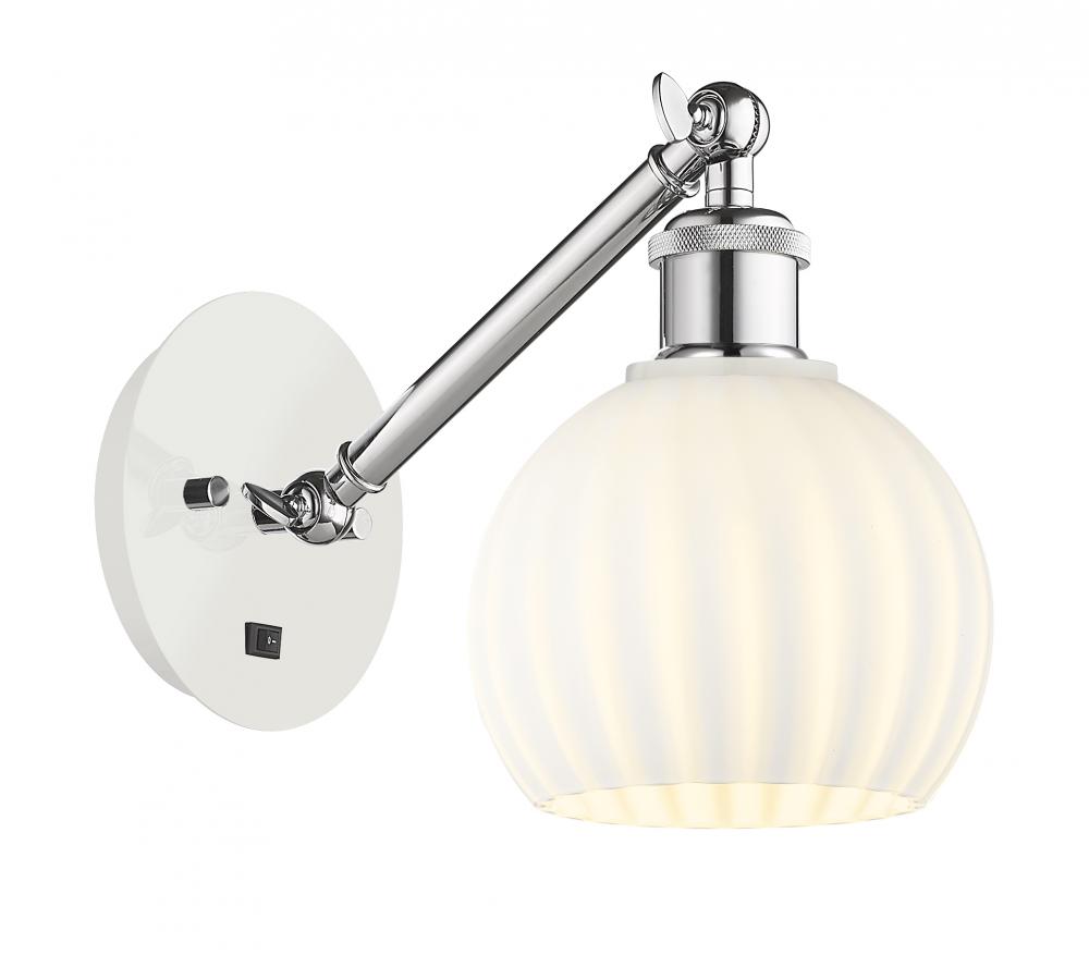 White Venetian - 1 Light - 6 inch - White Polished Chrome - Sconce