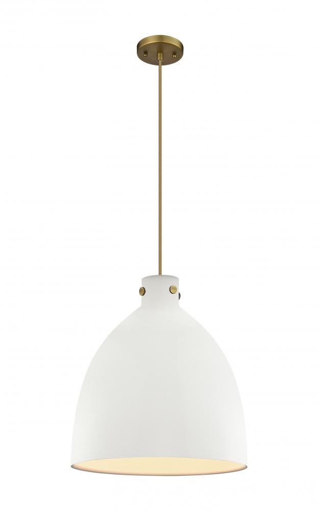 Newton Bell - 1 Light - 18 inch - Brushed Brass - Cord hung - Pendant