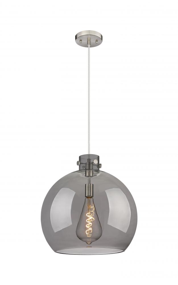 Newton Sphere - 1 Light - 18 inch - Brushed Satin Nickel - Cord hung - Pendant