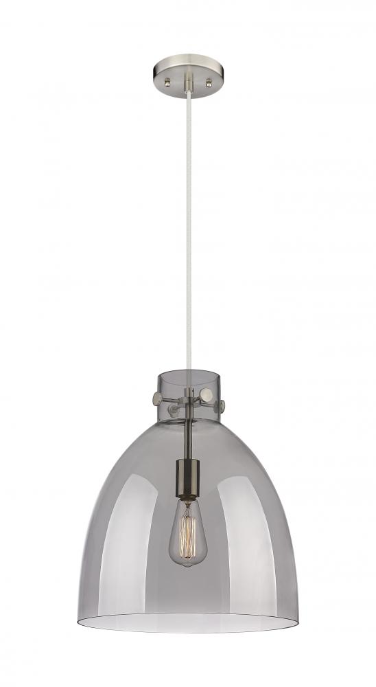 Newton Bell - 1 Light - 14 inch - Satin Nickel - Cord hung - Pendant