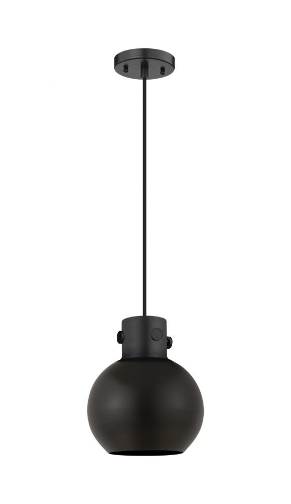 Newton Sphere - 1 Light - 8 inch - Matte Black - Cord hung - Pendant