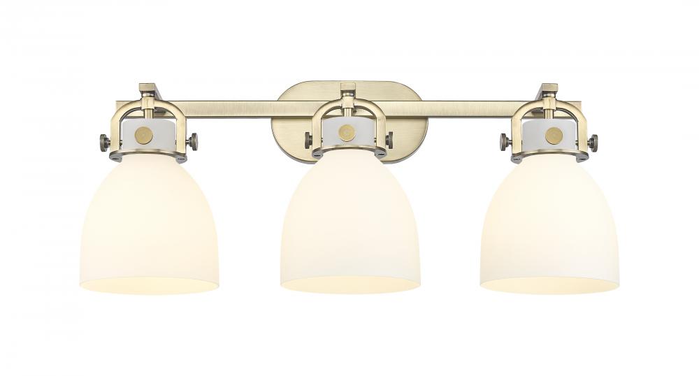 Newton Bell - 3 Light - 27 inch - Brushed Brass - Bath Vanity Light