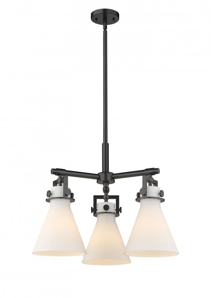 Newton Cone - 3 Light - 21 inch - Matte Black - Pendant