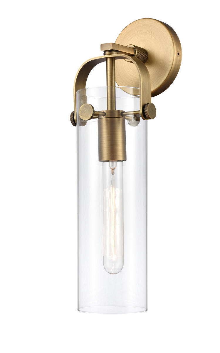 Pilaster - 1 Light - 4 inch Glass - Brushed Brass - Sconce