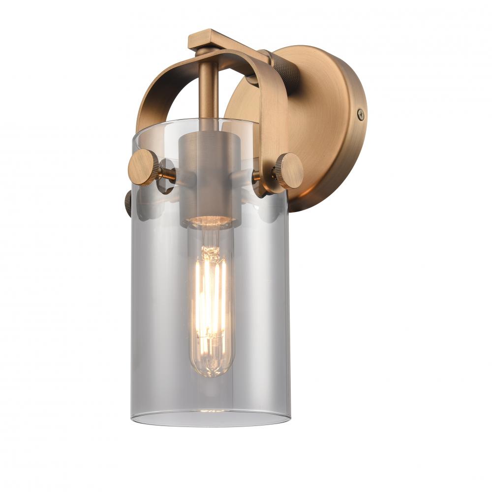 Pilaster II Cylinder - 1 Light - 7 inch Long Glass - Brushed Brass - Sconce