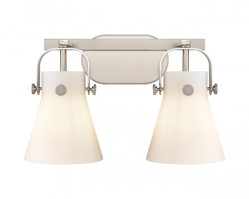 Pilaster II Cone - 2 Light - 17 inch - Satin Nickel - Bath Vanity Light