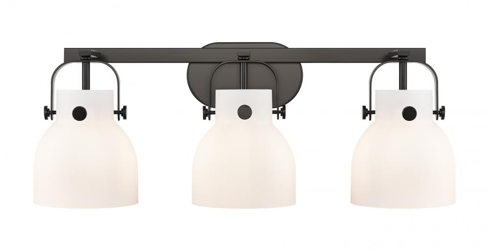 Pilaster II Bell - 3 Light - 27 inch - Matte Black - Bath Vanity Light