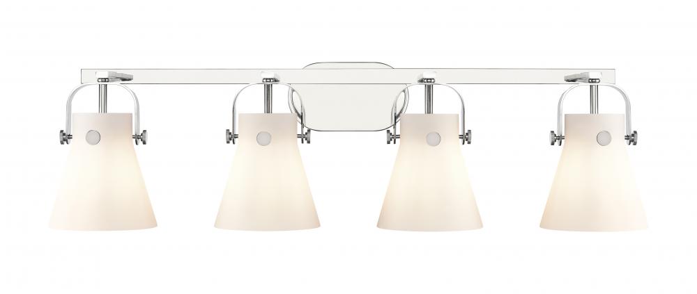 Pilaster II Cone - 4 Light - 37 inch - Polished Chrome - Bath Vanity Light