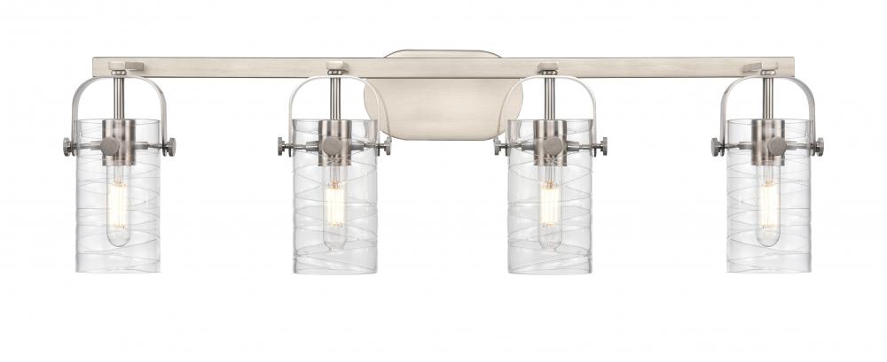 Pilaster II Cylinder - 4 Light - 35 inch - Satin Nickel - Bath Vanity Light