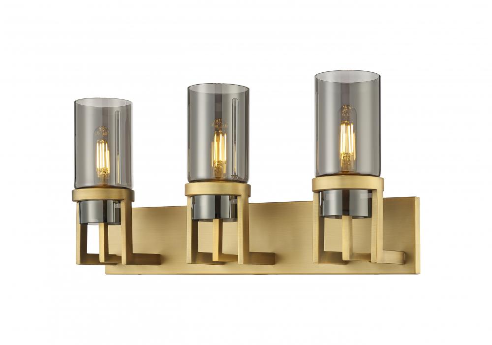 Utopia - 3 Light - 5 inch - Brushed Brass - Bath Vanity Light