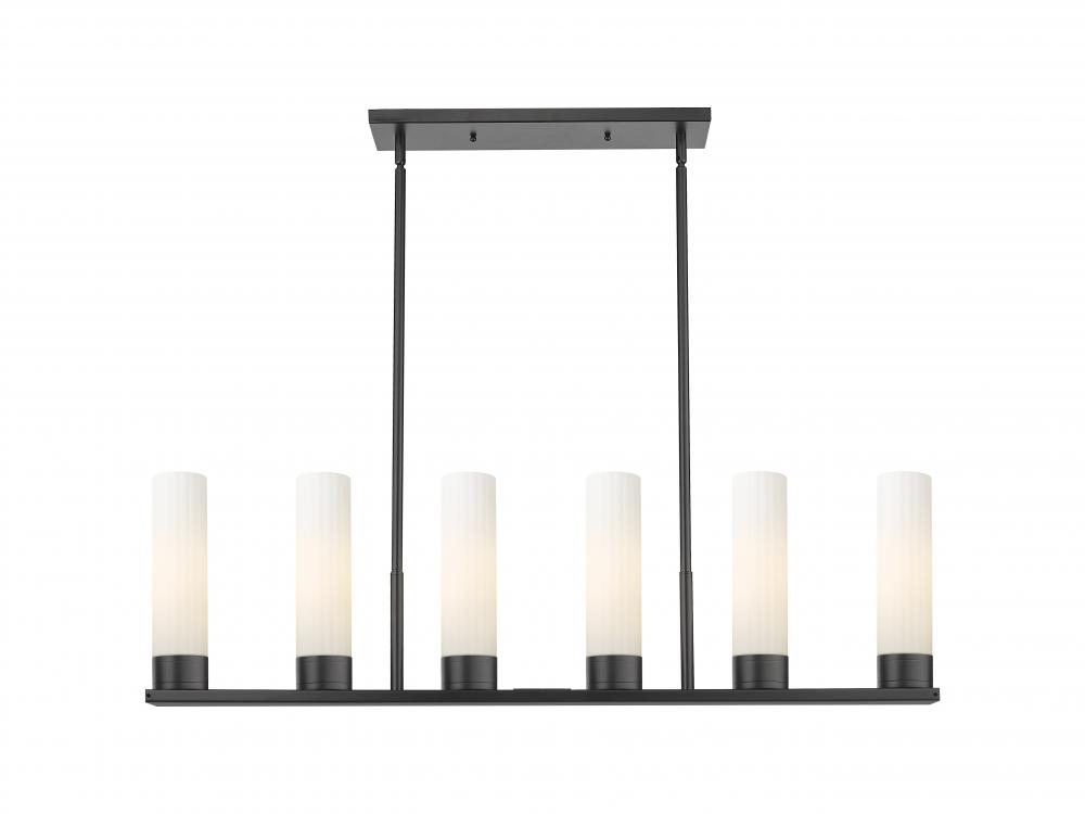 Empire - 6 Light - 44 inch - Matte Black - Linear Pendant