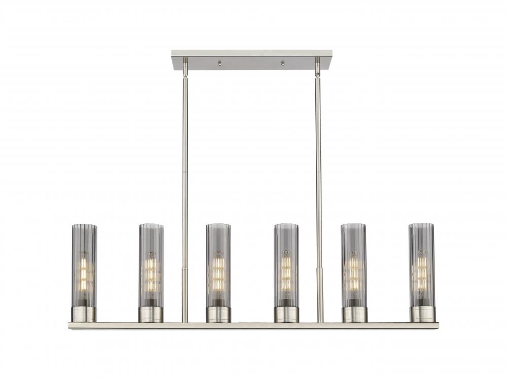 Empire - 6 Light - 44 inch - Satin Nickel - Linear Pendant