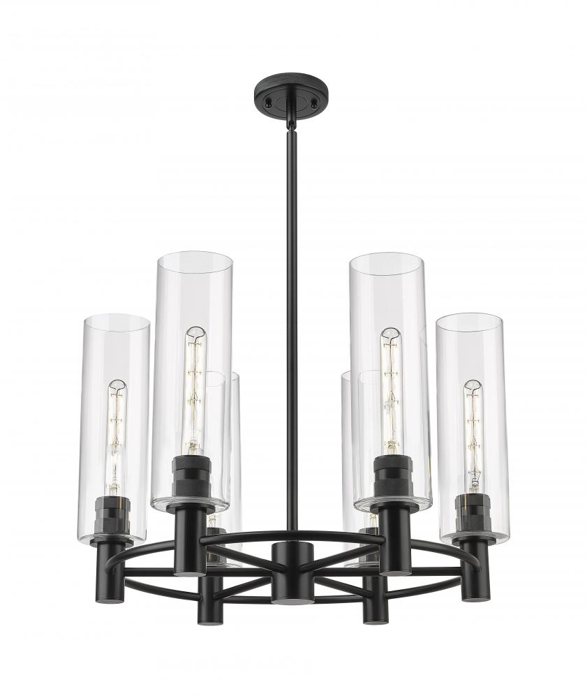 Crown Point - 6 Light - 24 inch - Matte Black - Chandelier