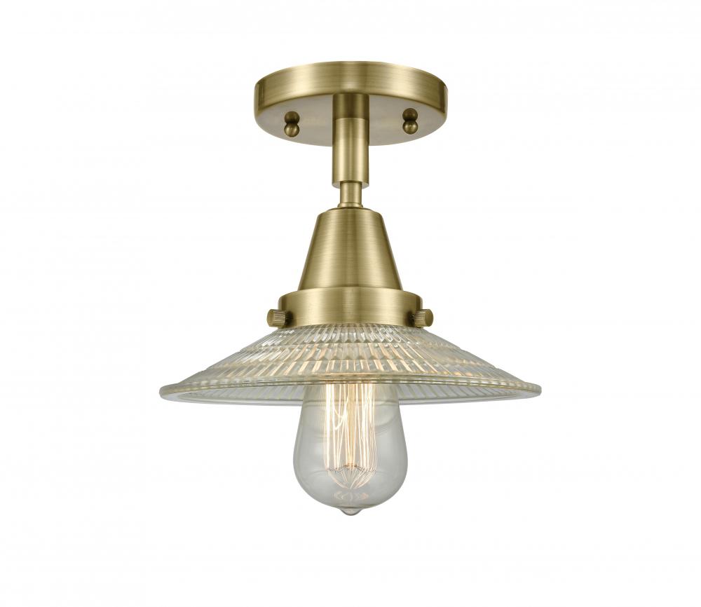 Halophane - 1 Light - 9 inch - Antique Brass - Flush Mount