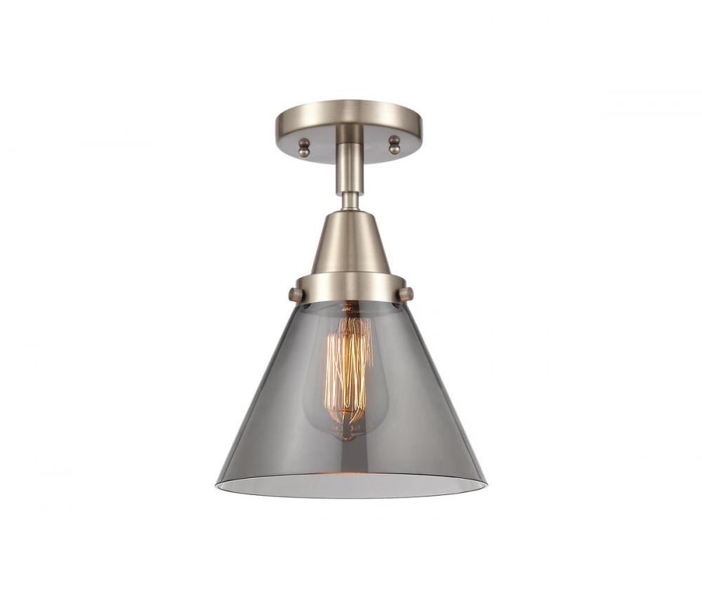 Cone - 1 Light - 8 inch - Brushed Satin Nickel - Flush Mount