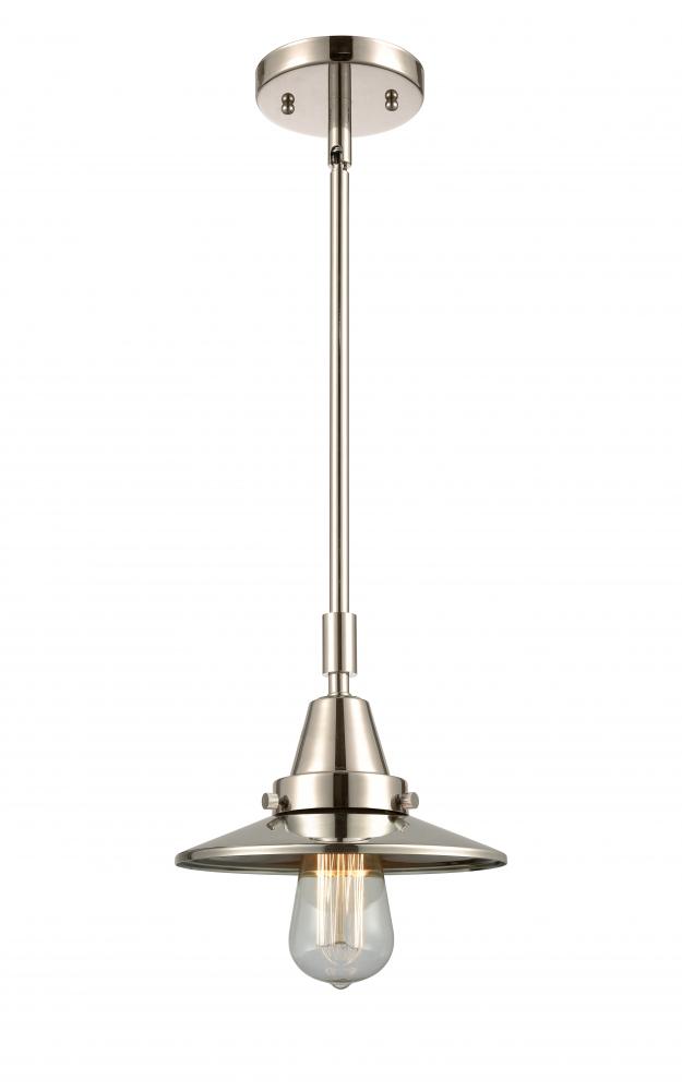 Railroad - 1 Light - 8 inch - Polished Nickel - Mini Pendant