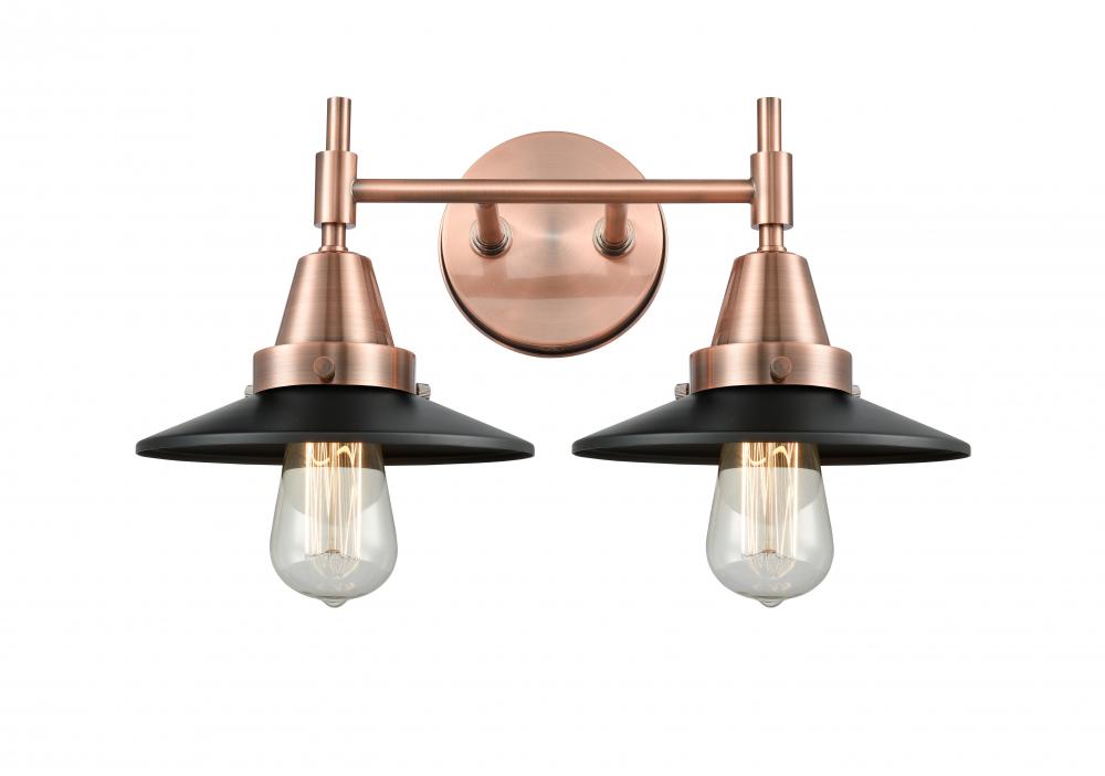 Railroad - 2 Light - 17 inch - Antique Copper - Bath Vanity Light